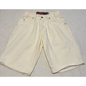 Levi's Silvertab Loose White Denim 28 Waist Shorts Grunge Skate 1996 100% Cotton